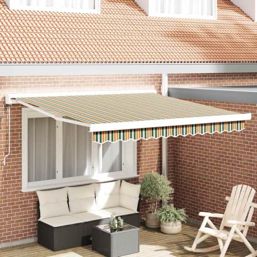 QJBSAVVA Automatische Markise Grün Gelb Gestreift 350x250 cm Rechteckige Gelenkarmmarkise aus Polyester für Balkon Terrasse und Garten QJBSAVVA Automatische Markise Grün Gelb Gestreift 350x250 cm Rechteckige Gelenkarmmarkise aus Polyester für Balkon Terrasse und Garten von QJBSAVVA