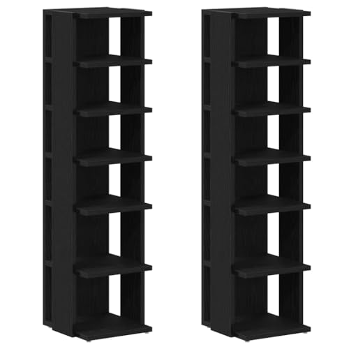 QJBSAVVA Ayakkabılık Dolap Schuhregal Platzsparend Geschlossen Mehrzweckschrank Outdoor Schuhschrank - Schuhschränke 2 STK. Schwarz Eichen-Optik 25x27x102 cm für Hallway Küche Schlafzimmer Flur QJBSAVVA Ayakkabılık Dolap Schuhregal Platzsparend Geschlossen Mehrzweckschrank Outdoor Schuhschrank - Schuhschränke 2 STK. Schwarz Eichen-Optik 25x27x102 cm für Hallway Küche Schlafzimmer Flur von QJBSAVVA