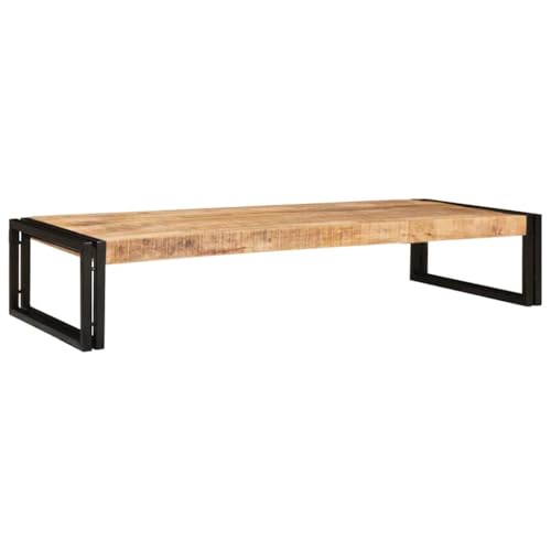 QJBSAVVA Badezimmer Regal aus Massivem Mango Holz und Eisen Modernes Design 120 x 50 x 23 cm Stabiles Badregal mit Praktischem Stauraum für Badezimmermöbel und Badaccessoires von QJBSAVVA