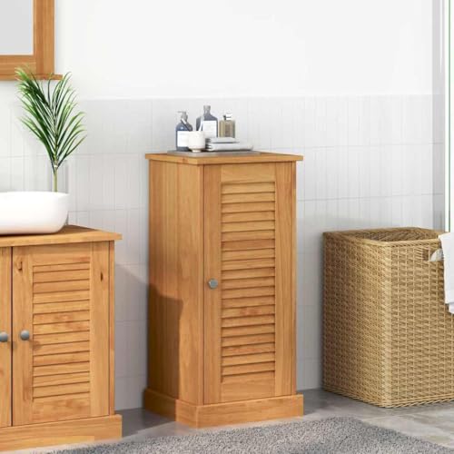 QJBSAVVA Badezimmerschrank VIGO aus massivem Kiefernholz 37x34x80 cm Moderner Badschrank mit verstellbaren Regalen Feuchtigkeitsresistenter Lack für Badezimmer von QJBSAVVA