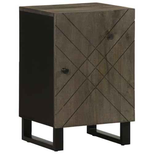 QJBSAVVA Badezimmerschrank aus Massivholz Mango Schwarz 38x33x58 cm mit Metallbeinen Stauraum für Badmöbel und Apothekerschrank von QJBSAVVA