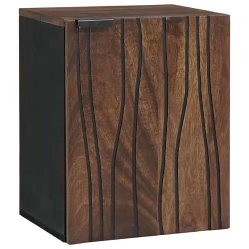 QJBSAVVA Badezimmerschrank aus Massivholz Walnuss und MDF 38x33.5x48 cm Schmaler Hängeschrank mit Polierter Oberfläche und Großzügigem Stauraum für Badezimmer WC oder Garderobe von QJBSAVVA