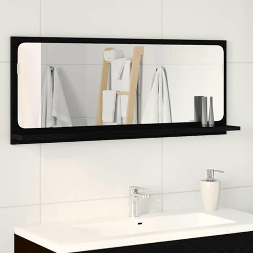 QJBSAVVA Badezimmerspiegel Schwarz Eiche Rechteckig 90 x 10,5 x 37 cm Modernes Design mit Rahmen aus Massivholz Matt und Langlebig für Badezimmer Wohnung und Büro QJBSAVVA Badezimmerspiegel Schwarz Eiche Rechteckig 90 x 10,5 x 37 cm Modernes Design mit Rahmen aus Massivholz Matt und Langlebig für Badezimmer Wohnung und Büro von QJBSAVVA