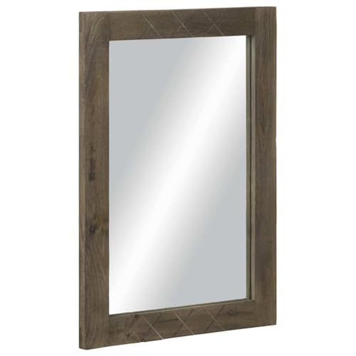 QJBSAVVA Badezimmerspiegel aus massivem Mangoholz 50 x 70 cm Grau Sanblasting Optik Praktischer Wandspiegel mit Zwei Montagemöglichkeiten für Bad WC und Flur QJBSAVVA Badezimmerspiegel aus massivem Mangoholz 50 x 70 cm Grau Sanblasting Optik Praktischer Wandspiegel mit Zwei Montagemöglichkeiten für Bad WC und Flur von QJBSAVVA