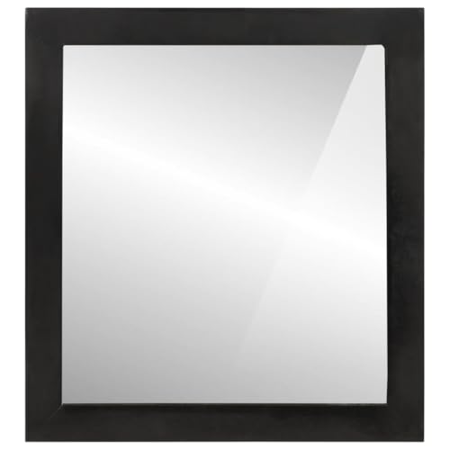 QJBSAVVA Badezimmerspiegel aus massivem Mangoholz und Glas 55 x 60 cm Moderner Wandspiegel mit klarer Spiegelung für Schminken und Rasieren platzsparend und langlebig von QJBSAVVA