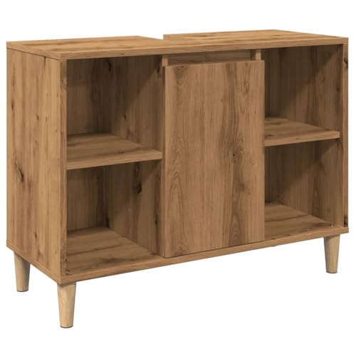 QJBSAVVA Badregal Badmöbel Arzneischrank Sideboard - Badschrank Braun Artisan-Eiche 80x33x60 cm Holzwerkstoff für Küche Badezimmer Waschküche Flur von QJBSAVVA