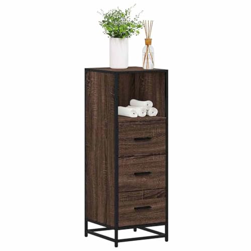 QJBSAVVA Badschrank Braun Eichen-Optik 35x37,5x100 cm Holzwerkstoff mit Metallrahmen Starker Stauraum & Feuchtigkeitsbeständig Praktisch für Badezimmer und WC QJBSAVVA Badschrank Braun Eichen-Optik 35x37,5x100 cm Holzwerkstoff mit Metallrahmen Starker Stauraum & Feuchtigkeitsbeständig Praktisch für Badezimmer und WC von QJBSAVVA