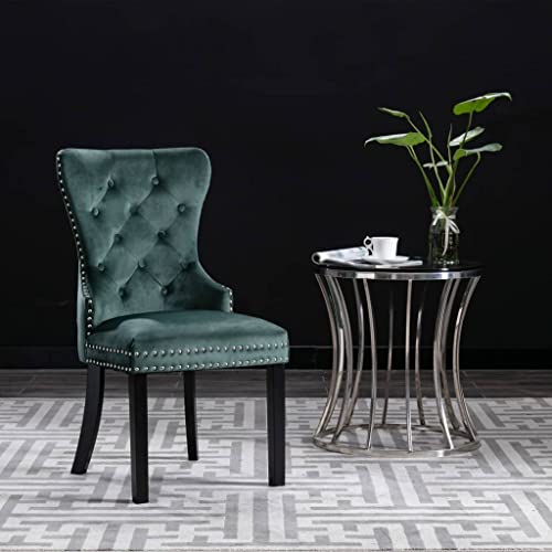 QJBSAVVA Balkonstühle Gartenstühle Küchenstühle Chairs for Dining Table - Esszimmerstühle 6 STK. Dunkelgrün Samt für Wohnzimmer Esszimmer Büro Arbeitszimmer von QJBSAVVA