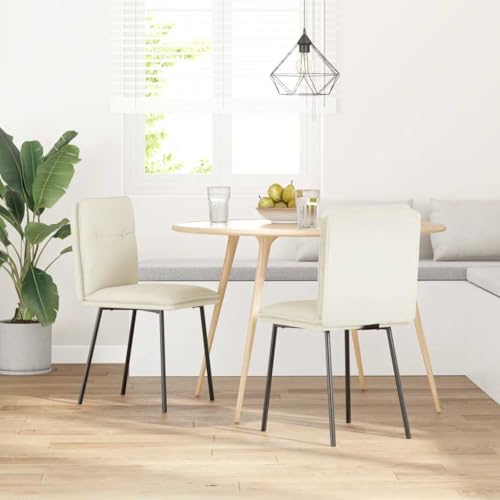 QJBSAVVA Balkonstühle Gartenstuhl Küchenstühle Dining Chairs - Esszimmerstühle 2 STK. Creme Samt für Küche Arbeitszimmer Schlafzimmer Garten von QJBSAVVA