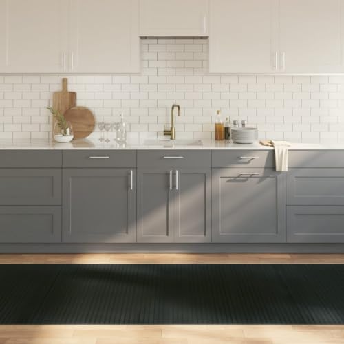 QJBSAVVA Bambus Teppich Grau 100x300 cm Moderner Läufer mit Rutschfester Unterseite Natürlich & Langlebig für Wohnzimmer Flur Balkon von QJBSAVVA