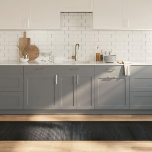 QJBSAVVA Bambus Teppich Grau 70x300 cm Moderner Läufer mit Rutschfester Unterseite Natürlich & Langlebig für Wohnzimmer Flur Balkon von QJBSAVVA