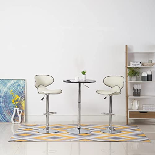 QJBSAVVA Barhocker 2er Set Höhenverstellbar Drehbar aus Kunstleder Creme mit Gasdruckfeder und Fußstütze 50 x 46 x 87-108 cm Bequem & Stabil für Küche Bar und Wohnzimmer QJBSAVVA Barhocker 2er Set Höhenverstellbar Drehbar aus Kunstleder Creme mit Gasdruckfeder und Fußstütze 50 x 46 x 87-108 cm Bequem & Stabil für Küche Bar und Wohnzimmer von QJBSAVVA
