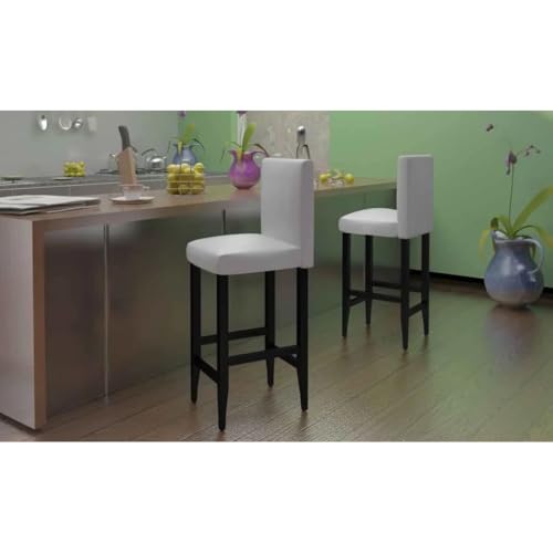 QJBSAVVA Barhocker 2er Set Weiß Kunstleder mit Holzbeinen 41 x 45 x 108 cm Bequeme Sitzgelegenheit für Küche Wohnzimmer und Café QJBSAVVA Barhocker 2er Set Weiß Kunstleder mit Holzbeinen 41 x 45 x 108 cm Bequeme Sitzgelegenheit für Küche Wohnzimmer und Café von QJBSAVVA