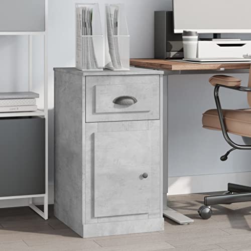 QJBSAVVA Beistellschrank Betongrau 40x50x75 cm mit Schublade und Fach Moderne Aufbewahrungslösung aus Holzwerkstoff Stilvoll und Praktisch für Wohnzimmer Küche und Büro QJBSAVVA Beistellschrank Betongrau 40x50x75 cm mit Schublade und Fach Moderne Aufbewahrungslösung aus Holzwerkstoff Stilvoll und Praktisch für Wohnzimmer Küche und Büro von QJBSAVVA