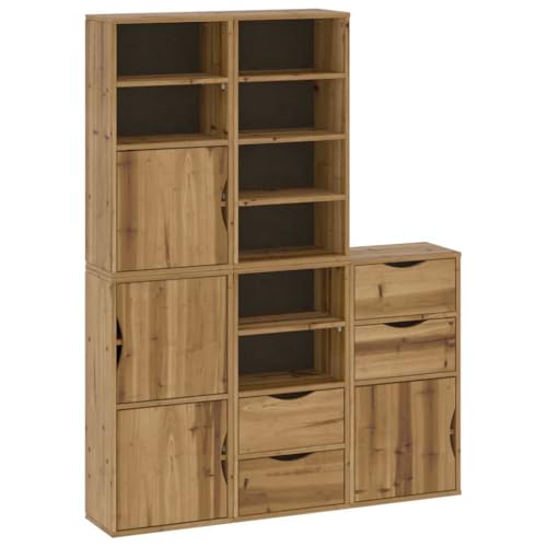 QJBSAVVA Beistellschrank Küche Küchenbuffet Buffetschrank Sideboard Wohnzimmer Küchenvitrine - Beistellschränke 5 STK. ODDA 40x24x79 cm Massivholz Kiefer für Hausbar Camping Esszimmer Schlafzimmer von QJBSAVVA