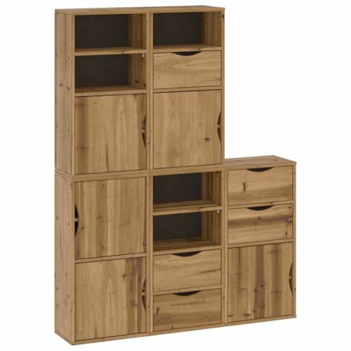 QJBSAVVA Beistellschrank Küche Küchenbuffet Buffetschrank Sideboard Wohnzimmer Küchenvitrine - Beistellschränke 5 STK. ODDA 40x24x79 cm Massivholz Kiefer für Hausbar Camping Esszimmer Schlafzimmer von QJBSAVVA