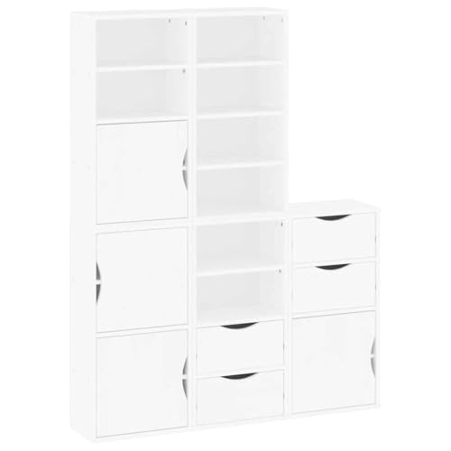 QJBSAVVA Beistellschrank Küche Küchenbuffet Buffetschrank Sideboard Wohnzimmer Küchenvitrine - Beistellschränke 5 STK. ODDA Weiß 40x24x79 cm Massivholz Kiefer für Hausbar Camping Esszimmer von QJBSAVVA