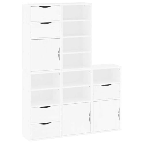 QJBSAVVA Beistellschrank Küche Küchenbuffet Buffetschrank Sideboard Wohnzimmer Küchenvitrine - Beistellschränke 5 STK. ODDA Weiß 40x24x79 cm Massivholz Kiefer für Hausbar Camping Esszimmer von QJBSAVVA