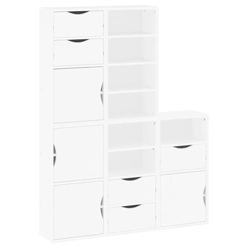 QJBSAVVA Beistellschrank Küche Küchenbuffet Buffetschrank Sideboard Wohnzimmer Küchenvitrine - Beistellschränke 5 STK. ODDA Weiß 40x24x79 cm Massivholz Kiefer für Hausbar Camping Esszimmer von QJBSAVVA