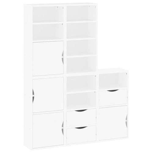 QJBSAVVA Beistellschrank Küche Küchenbuffet Buffetschrank Sideboard Wohnzimmer Küchenvitrine - Beistellschränke 5 STK. ODDA Weiß 40x24x79 cm Massivholz Kiefer für Hausbar Camping Esszimmer von QJBSAVVA