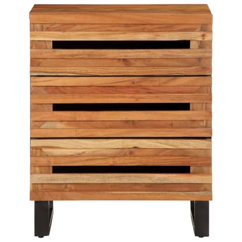 QJBSAVVA Beistellschrank Nachttische Nachtschrank Bedroom Furniture - Nachttisch 50x34x62 cm Massivholz Akazie für Wohnzimmer Schlafzimmer Badezimmer Balkon von QJBSAVVA