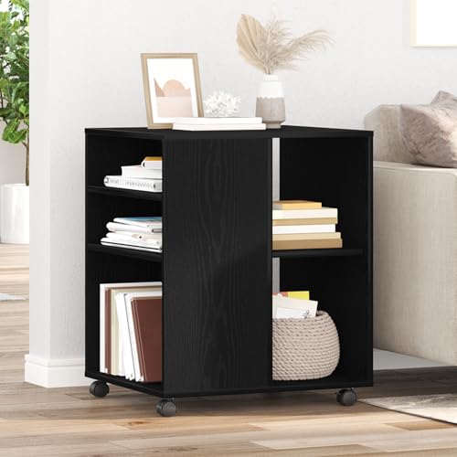 QJBSAVVA Beistellschrank Schwarz Eiche Holzwerkstoff 60x53x72,5 cm Moderner Stauraumschrank mit DREI Regalen für Wohnzimmer Büro und Haushalt QJBSAVVA Beistellschrank Schwarz Eiche Holzwerkstoff 60x53x72,5 cm Moderner Stauraumschrank mit DREI Regalen für Wohnzimmer Büro und Haushalt von QJBSAVVA