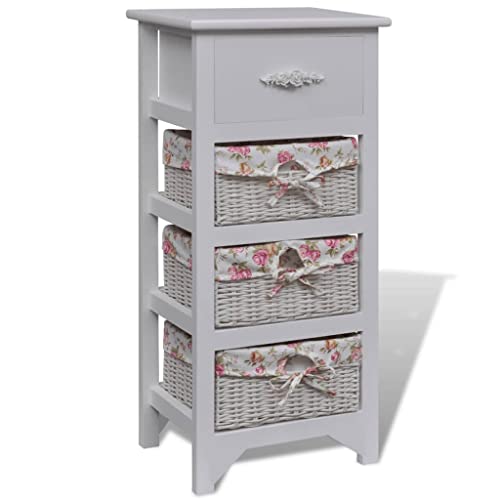 QJBSAVVA Beistellschrank Weiß aus Paulowniaholz mit Schublade und 3 Körben 35 x 27 x 73 5 cm Robuster Aufbewahrungsschrank für Wohnzimmer Küche und Garten QJBSAVVA Beistellschrank Weiß aus Paulowniaholz mit Schublade und 3 Körben 35 x 27 x 73 5 cm Robuster Aufbewahrungsschrank für Wohnzimmer Küche und Garten von QJBSAVVA