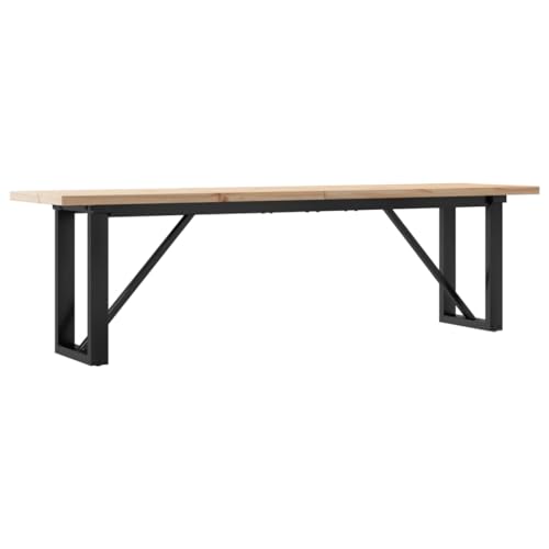QJBSAVVA Beistelltisch Klein Esstisch Living Room Table Coffee Table Living Room - Couchtisch O-Gestell 160x40x45,5 cm Massivholz Kiefer Gusseisen für Küche Balkon Garten Wohnzimmer von QJBSAVVA