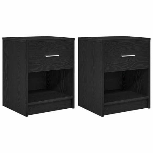 QJBSAVVA Bettschrank Badezimmerschrank Betttisch Tisch Wohnzimmer - Nachttische 2 STK. mit Schublade Schwarz 40x34x50 cm für Badezimmer Balkon Wohnzimmer Schlafzimmer QJBSAVVA Bettschrank Badezimmerschrank Betttisch Tisch Wohnzimmer - Nachttische 2 STK. mit Schublade Schwarz 40x34x50 cm für Badezimmer Balkon Wohnzimmer Schlafzimmer von QJBSAVVA