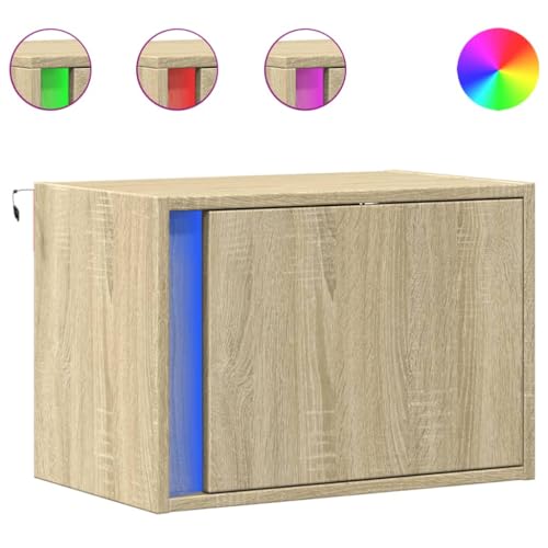 QJBSAVVA Bettschrank Badezimmerschrank Betttisch Tisch Wohnzimmer - Wand-Nachttisch mit LED-Leuchten Sonoma-Eiche für Balkon Wohnzimmer Badezimmer Schlafzimmer QJBSAVVA Bettschrank Badezimmerschrank Betttisch Tisch Wohnzimmer - Wand-Nachttisch mit LED-Leuchten Sonoma-Eiche für Balkon Wohnzimmer Badezimmer Schlafzimmer von QJBSAVVA