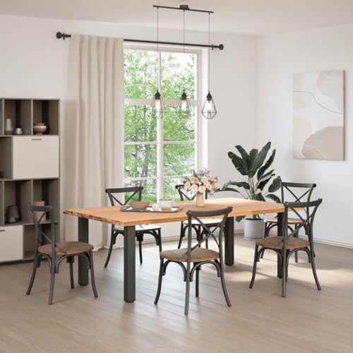 QJBSAVVA Bistrotisch Kleiner Küchentisch Bartisch Esstisch Klein - Esstisch mit Baumkanten 220x120x74 cm Massivholz Eiche Rechteck für Living Room Camping Balcony Kitchen QJBSAVVA Bistrotisch Kleiner Küchentisch Bartisch Esstisch Klein - Esstisch mit Baumkanten 220x120x74 cm Massivholz Eiche Rechteck für Living Room Camping Balcony Kitchen von QJBSAVVA
