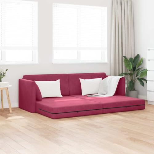 QJBSAVVA Boden Sofa Bett 2 in 1 Weinrot 213x144x60 cm Samt Modernes Design Langlebige Konstruktion Abnehmbare Bezüge für Wohnzimmer und Gästezimmer QJBSAVVA Boden Sofa Bett 2 in 1 Weinrot 213x144x60 cm Samt Modernes Design Langlebige Konstruktion Abnehmbare Bezüge für Wohnzimmer und Gästezimmer von QJBSAVVA