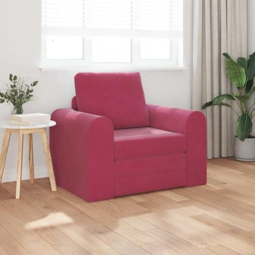QJBSAVVA Boden Sofa Bett 2 in 1 Weinrot 98x71x83 cm Samt Modernes Design mit Robustem Holzrahmen und Hochwertigem Polyesterstoff Bequeme Sitzgelegenheit und Praktische Schlaflösung für Wohnzimmer QJBSAVVA Boden Sofa Bett 2 in 1 Weinrot 98x71x83 cm Samt Modernes Design mit Robustem Holzrahmen und Hochwertigem Polyesterstoff Bequeme Sitzgelegenheit und Praktische Schlaflösung für Wohnzimmer von QJBSAVVA
