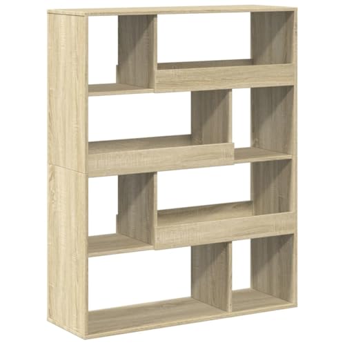 QJBSAVVA Book Shelf Mehrzweckschrank Vitrine Büroregal - Raumteiler Sonoma-Eiche 100x33x125,5 cm Holzwerkstoff für Badezimmer Balkon Flur Schlafzimmer von QJBSAVVA