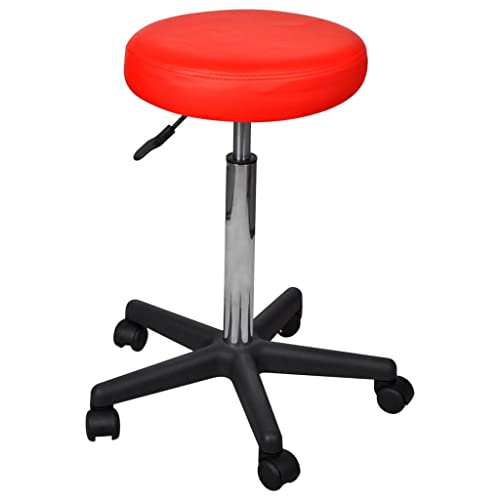 QJBSAVVA Bürohocker Rot Höhenverstellbarer Schreibtischstuhl mit Gasdruckfeder Modernes Design 35 5 cm Sitzfläche bis 110 kg Tragfähigkeit für Home Office und Schlafzimmer von QJBSAVVA