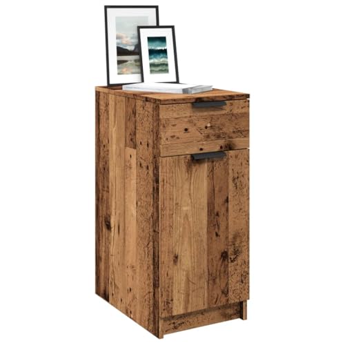 QJBSAVVA Büroschrank Altholz-Optik 33x50x75 cm Holzwerkstoff mit Schublade - Kompakter Aufbewahrungsschrank für Büro Homeoffice QJBSAVVA Büroschrank Altholz-Optik 33x50x75 cm Holzwerkstoff mit Schublade - Kompakter Aufbewahrungsschrank für Büro Homeoffice von QJBSAVVA