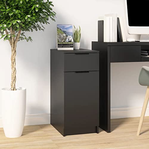 QJBSAVVA Büroschrank Schwarz Holzwerkstoff 33.5 x 50 x 75 cm mit Schublade und Fächern für Ordnung und Stauraum Modernes Design für Homeoffice und Wohnraum QJBSAVVA Büroschrank Schwarz Holzwerkstoff 33.5 x 50 x 75 cm mit Schublade und Fächern für Ordnung und Stauraum Modernes Design für Homeoffice und Wohnraum von QJBSAVVA