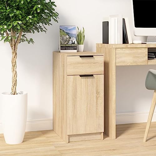 QJBSAVVA Büroschrank Sonoma-Eiche 33,5x50x75 cm Holzwerkstoff mit Schublade und Fächern für Ordnung im Homeoffice oder Wohnzimmer QJBSAVVA Büroschrank Sonoma-Eiche 33,5x50x75 cm Holzwerkstoff mit Schublade und Fächern für Ordnung im Homeoffice oder Wohnzimmer von QJBSAVVA
