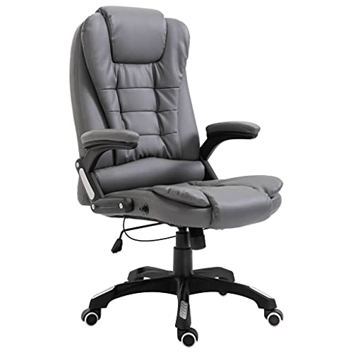 QJBSAVVA Bürostuhl Anthrazit Höhenverstellbarer Schreibtischstuhl mit Ergonomischer Rückenlehne 68x71x110-119cm PU Leder Drehstuhl für Home Office und Arbeitszimmer von QJBSAVVA
