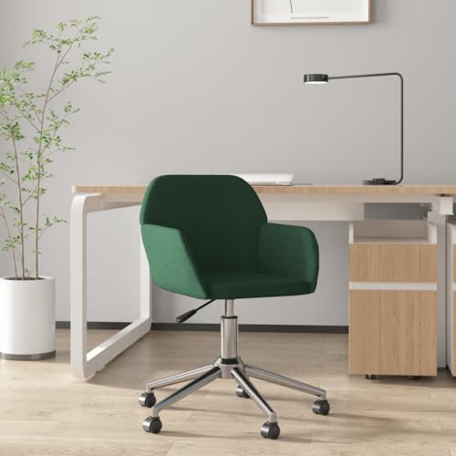 QJBSAVVA Bürostuhl Drehstuhl Dunkelgrün aus Stoff mit Höhenverstellung und 360 Grad Drehfunktion für Home Office und Arbeitszimmer von QJBSAVVA