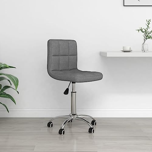 QJBSAVVA Bürostuhl Drehstuhl Hellgrau aus Stoff mit Gasdruckfeder Höhenverstellbar und 360 Grad Rollen für Home Office und Wohnzimmer von QJBSAVVA