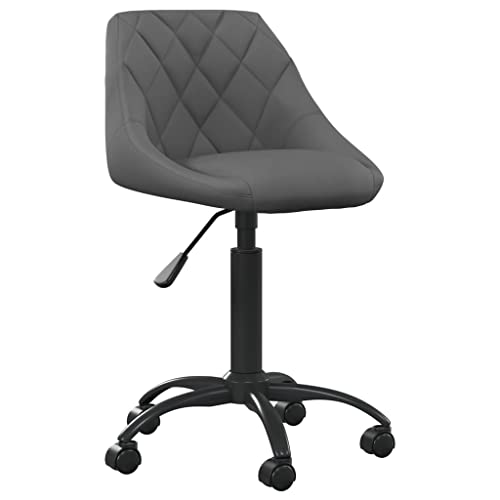 QJBSAVVA Bürostuhl Dunkelgrau Samt Höhenverstellbarer Schreibtischstuhl mit 360° Rollen und Gasfeder für Home Office und Schlafzimmer von QJBSAVVA