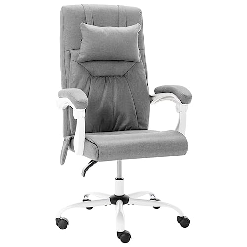 QJBSAVVA Bürostuhl Grau mit Massagefunktion Höhenverstellbarer Schreibtischstuhl mit Nackenkissen und Neigemechanismus für Home Office und Arbeitszimmer QJBSAVVA Bürostuhl Grau mit Massagefunktion Höhenverstellbarer Schreibtischstuhl mit Nackenkissen und Neigemechanismus für Home Office und Arbeitszimmer von QJBSAVVA