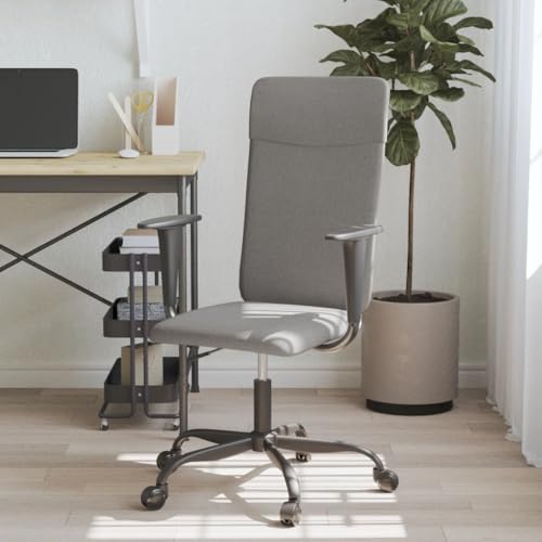 QJBSAVVA Bürostuhl Höhenverstellbar Drehstuhl mit Armlehnen aus Stoff und Metall Dunkelgrau 68 x 67 x 104-114 cm Bequem und Stabil für Home Office und Arbeitszimmer von QJBSAVVA