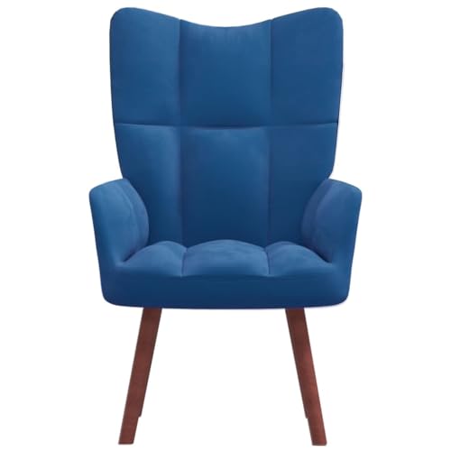 QJBSAVVA Clubsessel Chaiselongue Reading Chair Campingstuhl Kleines Packmaß - Relaxsessel Blau Samt für Wohnbereich Balkon Schlafzimmer Arbeitszimmer von QJBSAVVA