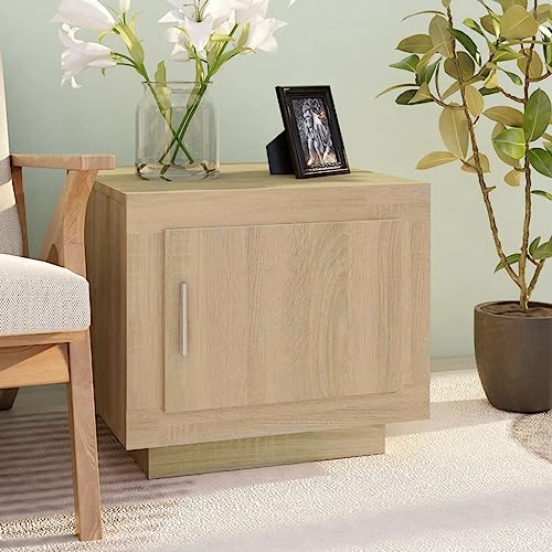 QJBSAVVA Couchtisch, Balkontisch Sideboard Konsolentisch Schmal Beistelltisch Holz Geeignet für Schlafzimmer Eingangsbereich Büro Zuhause Sonoma-Eiche 51x50x45 cm Holzwerkstoff von QJBSAVVA