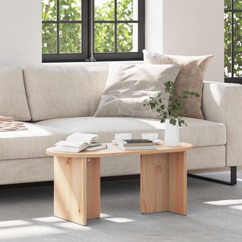 QJBSAVVA Couchtisch Massivkiefer Oval 80 x 39,5 x 35 cm Natur Modernes Design für Wohnzimmer Beistelltisch mit glatter Oberfläche QJBSAVVA Couchtisch Massivkiefer Oval 80 x 39,5 x 35 cm Natur Modernes Design für Wohnzimmer Beistelltisch mit glatter Oberfläche von QJBSAVVA