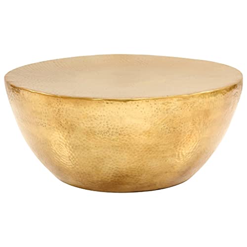 QJBSAVVA Couchtisch aus Gehämmertem Aluminium 70x30 cm Messing - Beistelltisch mit Schalen-Design, Robuste Tischplatte, Vintage Look für Wohnzimmer, Flur oder Schlafzimmer QJBSAVVA Couchtisch aus Gehämmertem Aluminium 70x30 cm Messing - Beistelltisch mit Schalen-Design, Robuste Tischplatte, Vintage Look für Wohnzimmer, Flur oder Schlafzimmer von QJBSAVVA