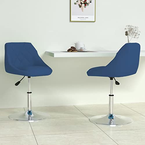 QJBSAVVA Drehbare Esszimmerstühle 2 Stück Blau Samt Höhenverstellbar mit Gasdruckfeder Modernes Design für Küche Wohnzimmer und Essbereich von QJBSAVVA
