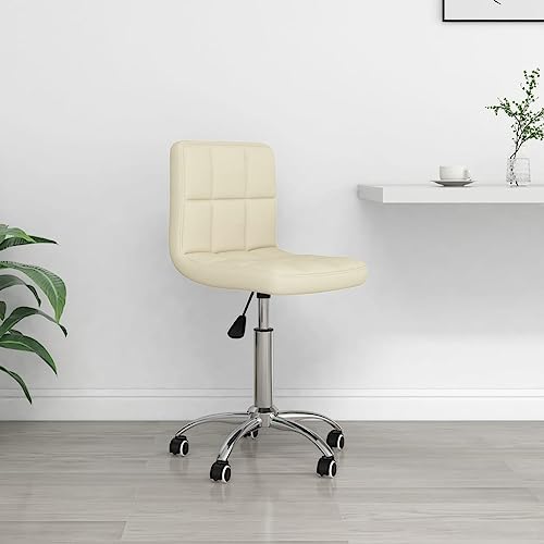 QJBSAVVA Drehstuhl Creme Stoff Bürostuhl mit Gasdruckfeder Höhenverstellbarer Schreibtischstuhl 40 x 47 x 74,5-86 cm Bequem & Langlebig für Home Office und Wohnzimmer von QJBSAVVA